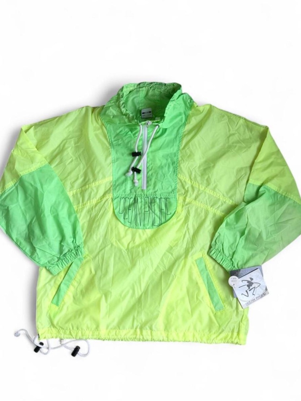 Vintage Ocean Pacific Neon Windbreaker NWT Made in Korea Junior L 80s 90s